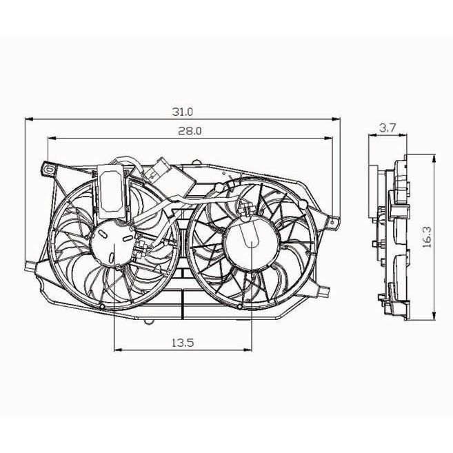 MERCURY MONTEGO RADIATOR & A/C FAN ASSY (DUAL FAN) OEM#5F9Z8C607BM 2005-2007 PL#FO3115158