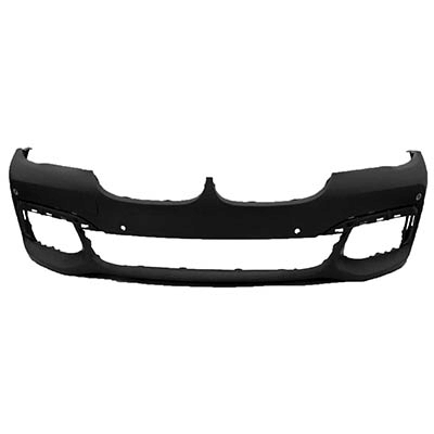 BMW BMW 7 SERIES HYBRID (740e/745e) FRONT BUMPER COVER PRIMED WO/WASHER)(W/6 PK SENSOR)(W/TOW)(W/M PKG)**CAPA** OEM#51118064755 2017-2019 PL#BM1000453C