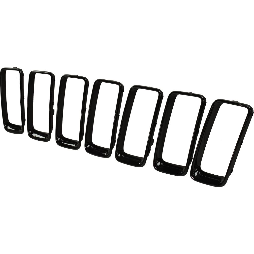 JEEP GRAND CHEROKEE GRILLE TRIM RINGS SET (7pc) BLACK OEM#68261150AA 2014-2016 PL#CH1210120