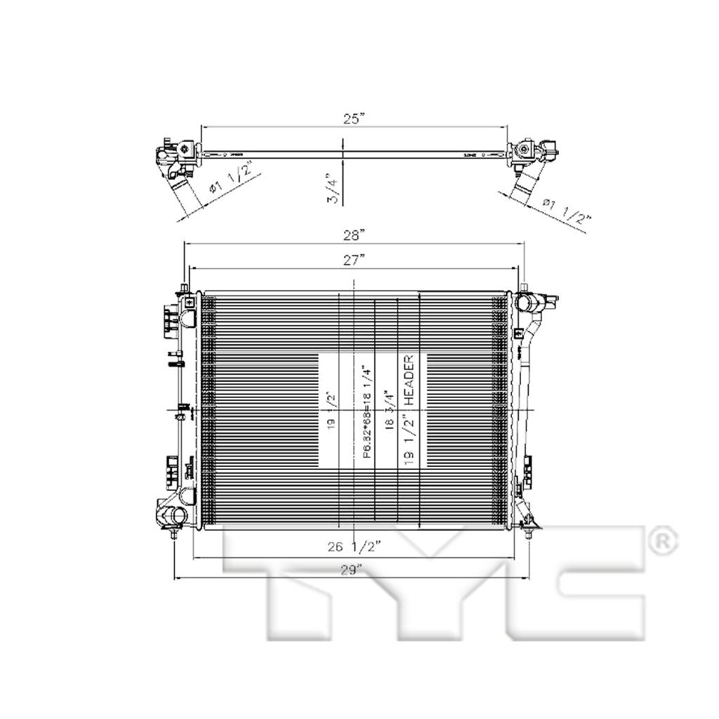 KIA SPORTAGE RADIATOR 2.4L FWD (LX/EX) OEM#25310D3500 2017-2022 PL#HY3010212