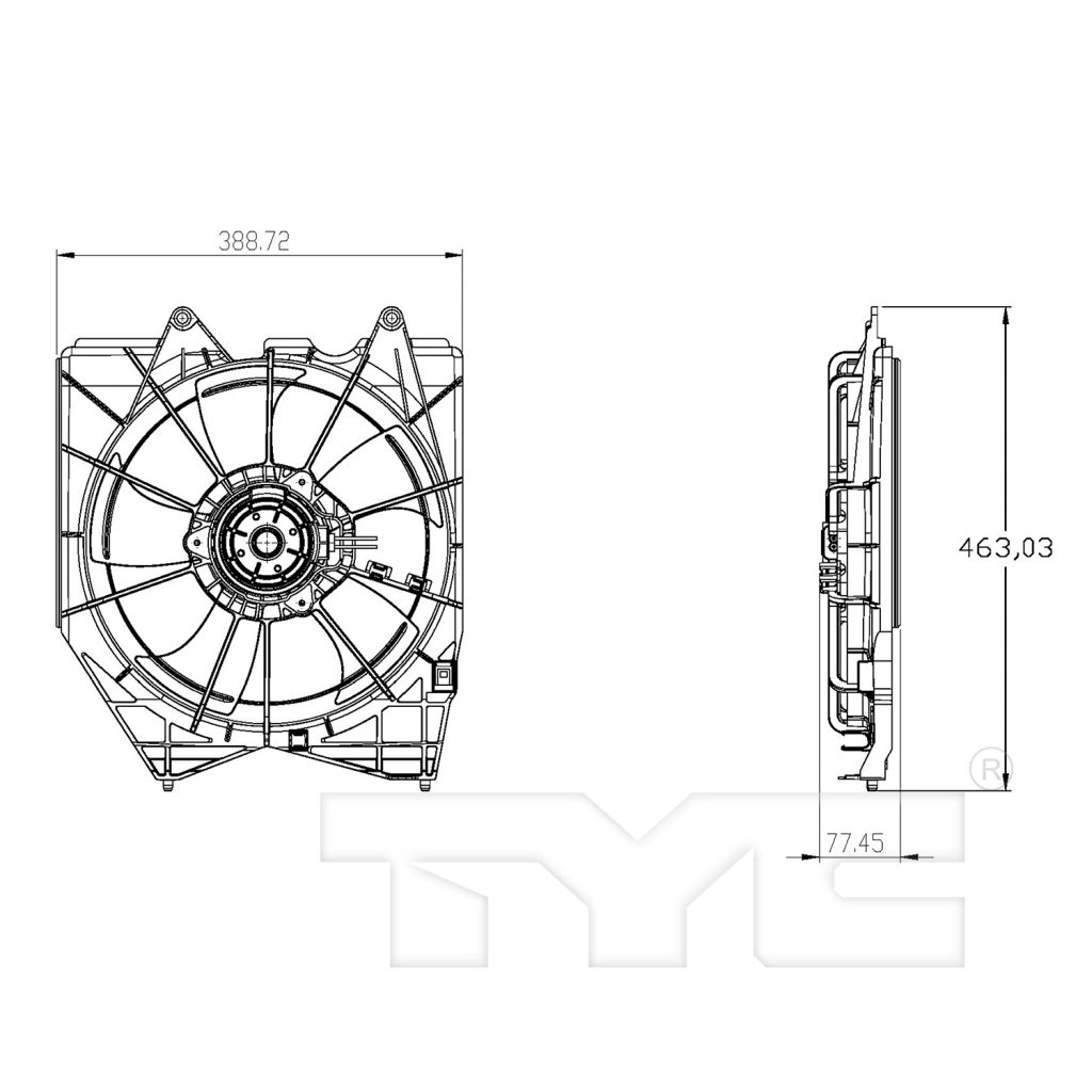 HONDA ACCORD SEDAN RADIATOR FAN ASSEMBLY LEFT (Driver Side) OEM#190156A0999-PFM 2018-2022 PL#HO3115172