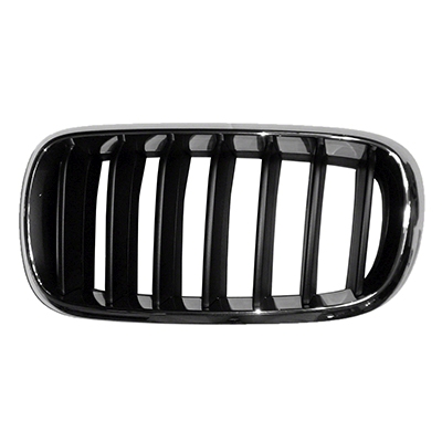 BMW BMW X5 GRILLE LEFT (Driver Side) CHROME FRAME/BLK BAR (WO/NIGHT VISION) OEM#51137294485 2014-2018 PL#BM1200268