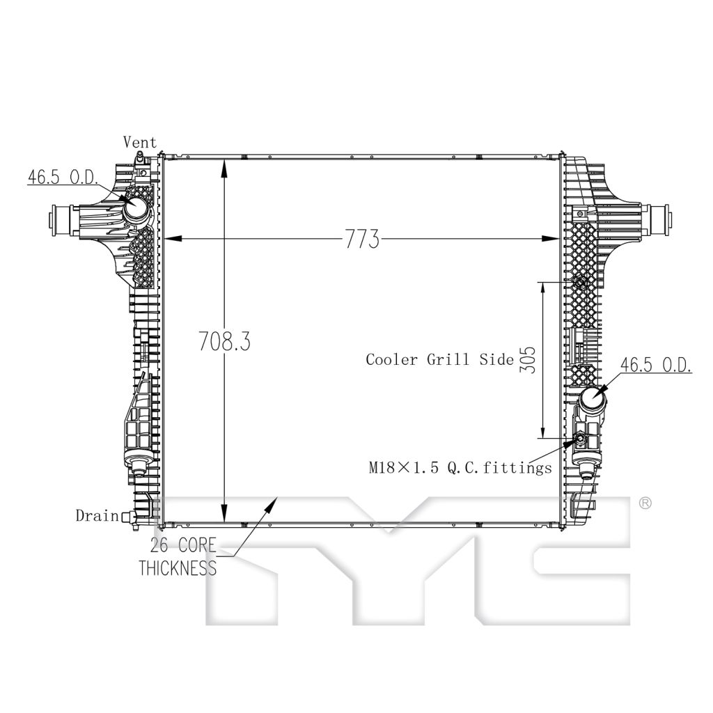 FORD TRUCKS & VANS FORD/PU (F250/350/450) Super Duty RADIATOR 6.2L/V8 (6 SPEED) OEM#HC3Z8005F 2020-2022 PL#FO3010356
