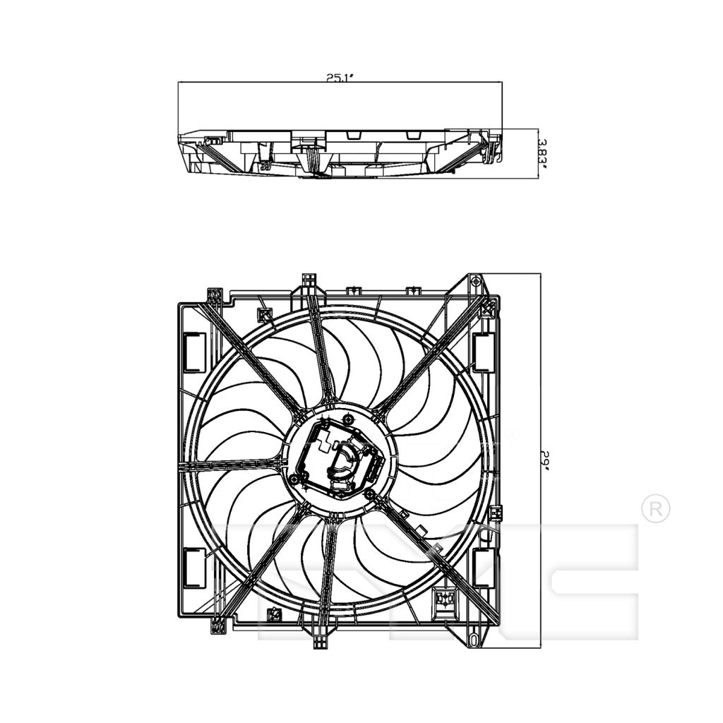 GM TRUCKS & VANS COLORADO (CHEVY) RADIATOR & A/C FAN ASSEMBLY 2.5/3.6L (SINGLE FAN) OEM#22980297-PFM 2015-2022 PL#GM3115304