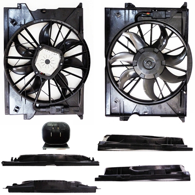 MERCEDES-BENZ CLS-CLASS (4DOORS)(219) RADIATOR & A/C FAN ASSEMBLY (CLS500) OEM#2115001693 2006-2011 PL#MB3115116