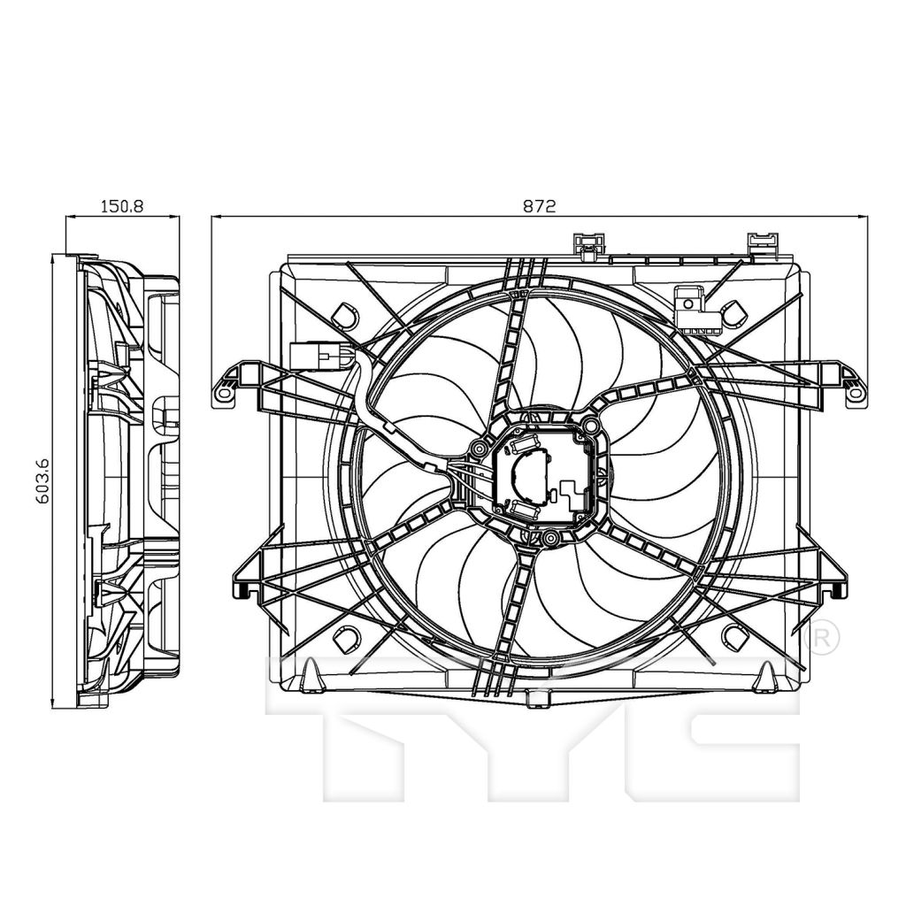 DODGE TRUCKS & VANS DODGE/PU (R1500)( CLASSIC) RADIATOR & A/C FAN ASSY (3.0L TURBO)(SINGLE FAN) OEM#68217820AB 2013-2022 PL#CH3115197