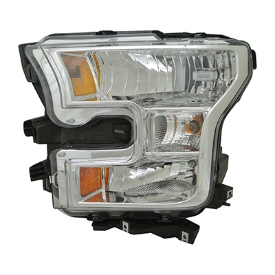 FORD TRUCKS & VANS FORD/PU (F150)(EXC RAPTOR) HEAD LAMP UNIT LEFT (Driver Side) (HALOGEN)(CHROME BEZEL) OEM#FL3Z13008B 2015-2017 PL#FO2502335