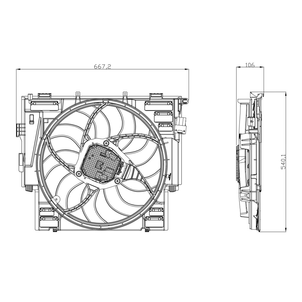 BMW BMW 5 SERIES (SEDAN) RADIATOR & A/C FAN ASSY (2.0L)(SINGLE FAN) OEM#17418642161 2012-2016 PL#BM3115118
