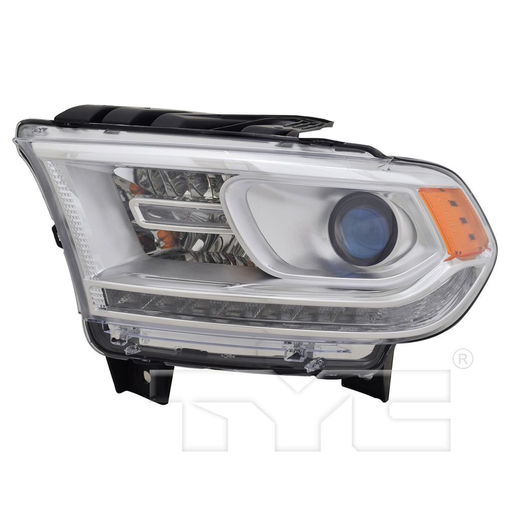 DODGE TRUCKS & VANS DURANGO HEAD LAMP ASSY LEFT (Driver Side) (HALOGEN)(W/ LED DRL)(CHROME BEZEL)**CAPA** OEM#68184823AL 2014-2015 PL#CH2502257C