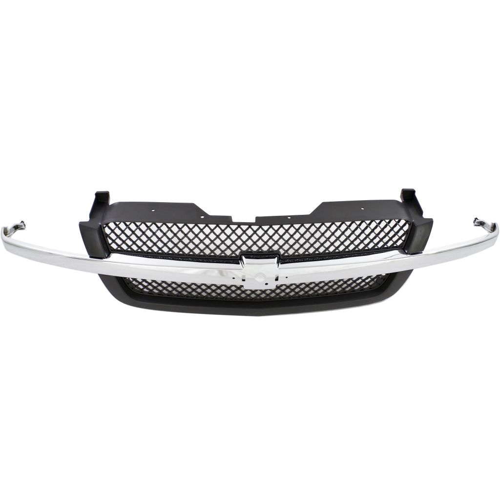 GM TRUCKS & VANS SILVERADO/PU (CHEVY) (07 OLD STYLE) GRILLE CHROME CENTER BAR/BLK PTM FRAME(Exc 2500HD/3500) OEM#19168629 2003-2005 PL#GM1200489