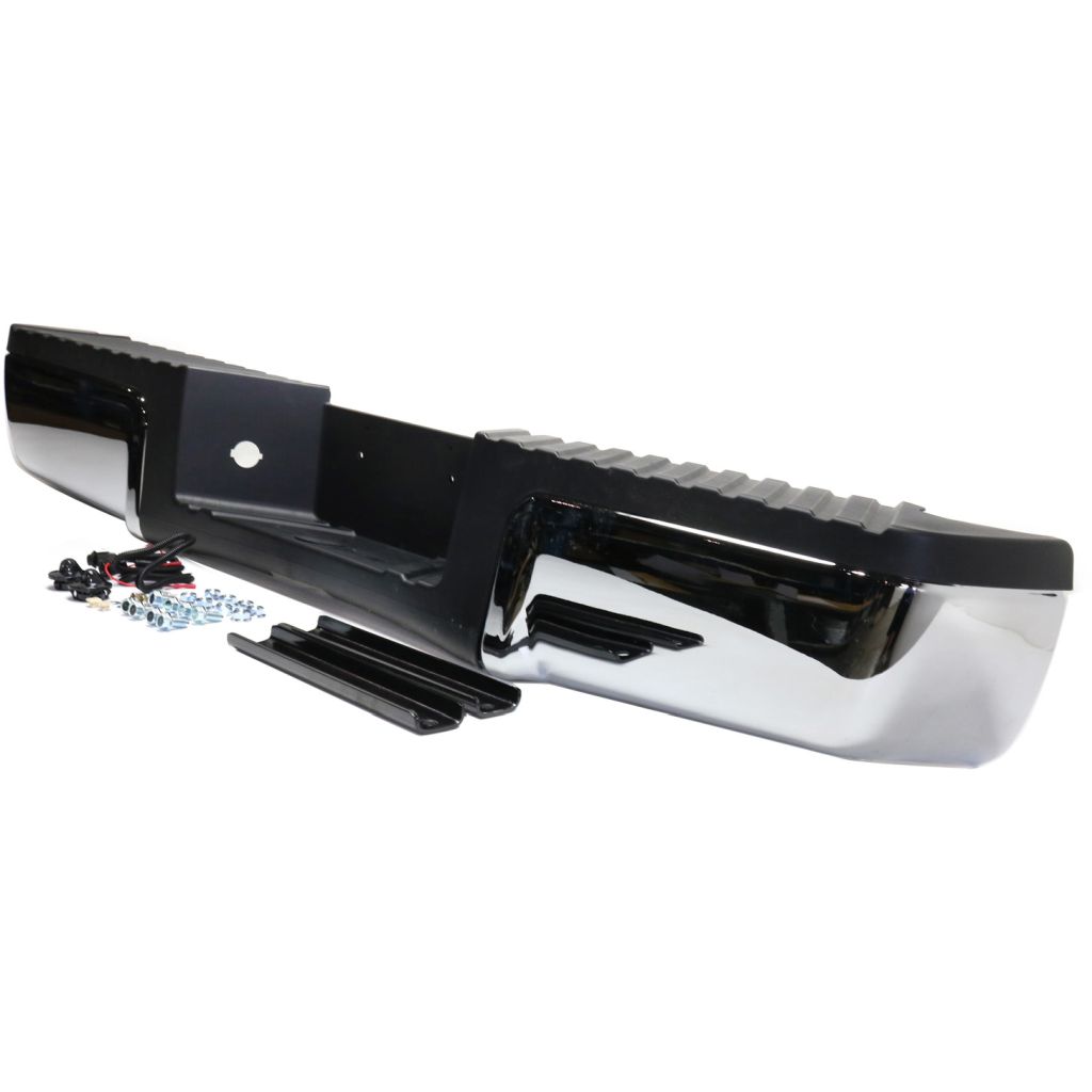 FORD TRUCKS & VANS FORD/PU (F250/350/450/550) Super Duty STEP BUMPER ASSEMBLY CHROME W/BLK PAD (W/O SENSOR)(W/BRKT) OEM#9C3Z17906B-PFM 2008-2010 PL#FO1103148