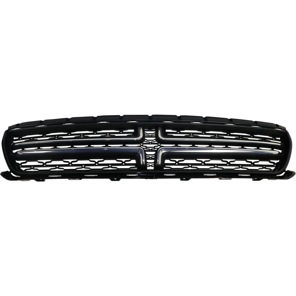 DODGE CHARGER GRILLE GLOSS-BLACK W/SATIN NICKEL CHROME (WO/HOOD SCOOP)**CAPA** OEM#5PP34SZ7AB 2015-2023 PL#CH1200391C