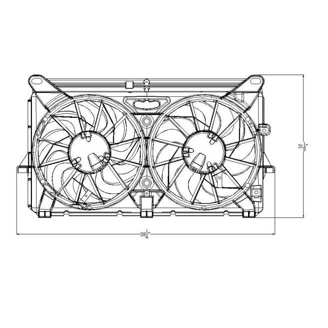 CADILLAC ESCALADE EXT (PICKUP) RADIATOR & A/C FAN ASSEMBLY (6.2L)(DUAL FAN)(EXTRA DUTY) OEM#15780789-PFM 2007-2013 PL#GM3115210