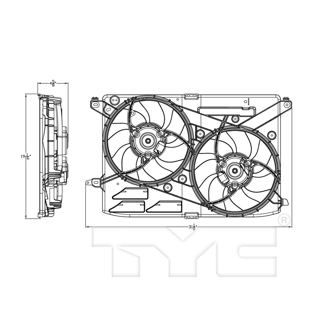 FORD FUSION RADIATOR & A/C FAN ASSEMBLY (DUAL FAN) 1.6L OEM#DG9Z8C607B 2013-2016 PL#FO3115196