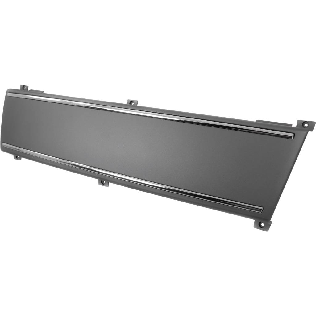 AUDI A4 CABRIO FRONT BUMPER LICENSE PLATE BAR PTD -BLACK W/CHROME MLDG WO/LICENSSE PLATE MOUNT OEM#8E0807287D1QP 2007-2009 PL#AU1223100