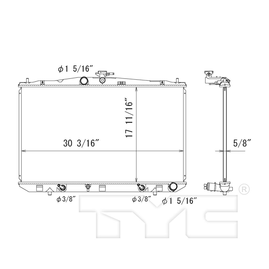 LEXUS RX 350 RADIATOR (WO/TOW PKG) OEM#1604131610 2010-2012 PL#LX3010142