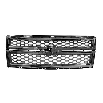 GM TRUCKS & VANS SILVERADO/PU 1500 (19 OLD STYLE) GRILLE ASSY CHROME W/CHROME HONEYCOMB OEM#23259624 2014-2015 PL#GM1200712