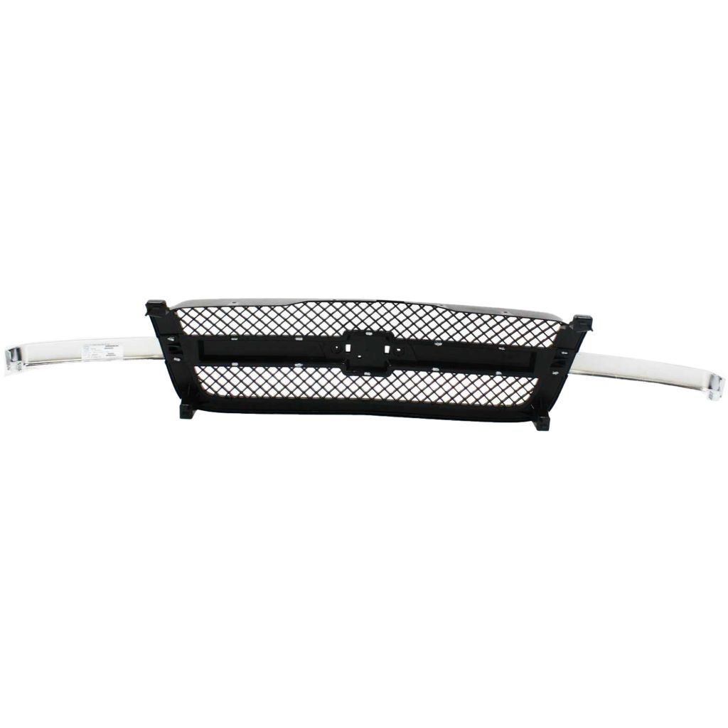 GM TRUCKS & VANS SILVERADO/PU (CHEVY) (07 OLD STYLE) GRILLE CHROME CENTER BAR/GRAY TEXT FRAME(Exc 2500HD/3500) OEM#88968933 2003-2005 PL#GM1200474