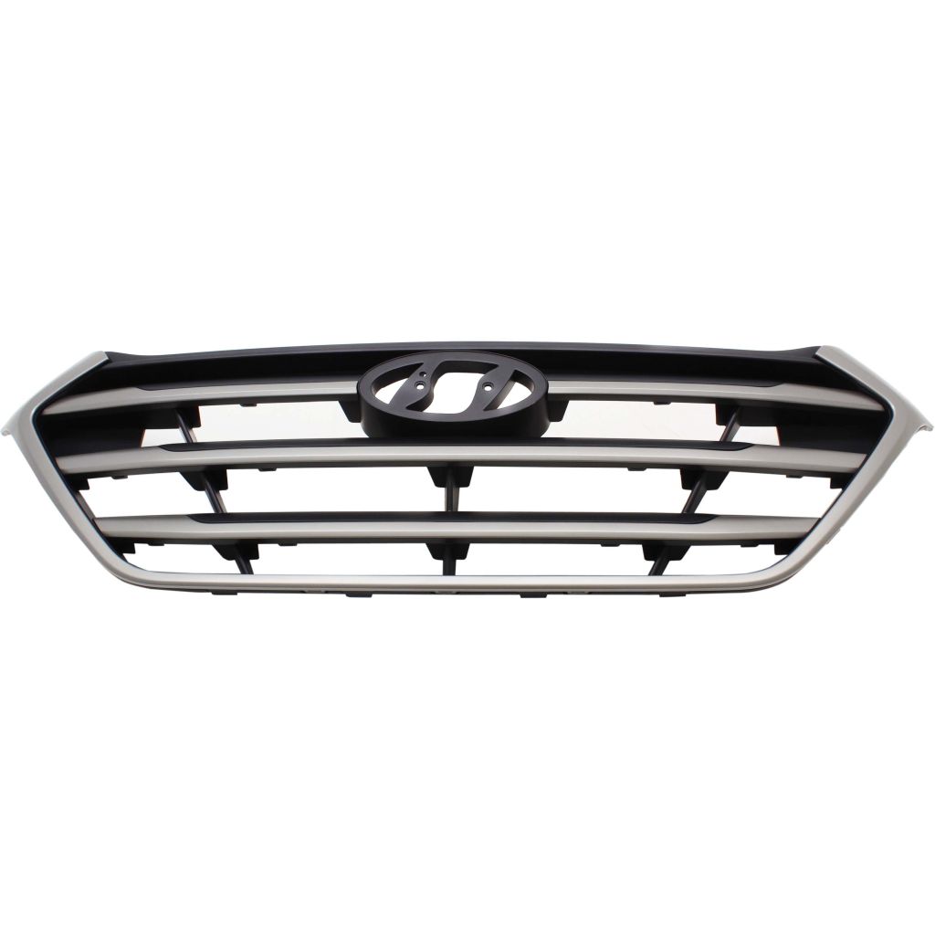 HYUNDAI TUCSON GRILLE SILVER/BLACK BAR W/SILVER FRAME(To 5-16-16) OEM#86350D3000RAM 2016-2017 PL#HY1200189