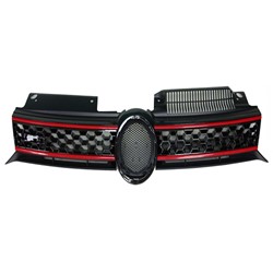 VOLKSWAGEN GTI 2/4DOORS GRILLE BLK/RED MOLDING OEM#5K0853651AKATK 2010-2014 PL#VW1200158