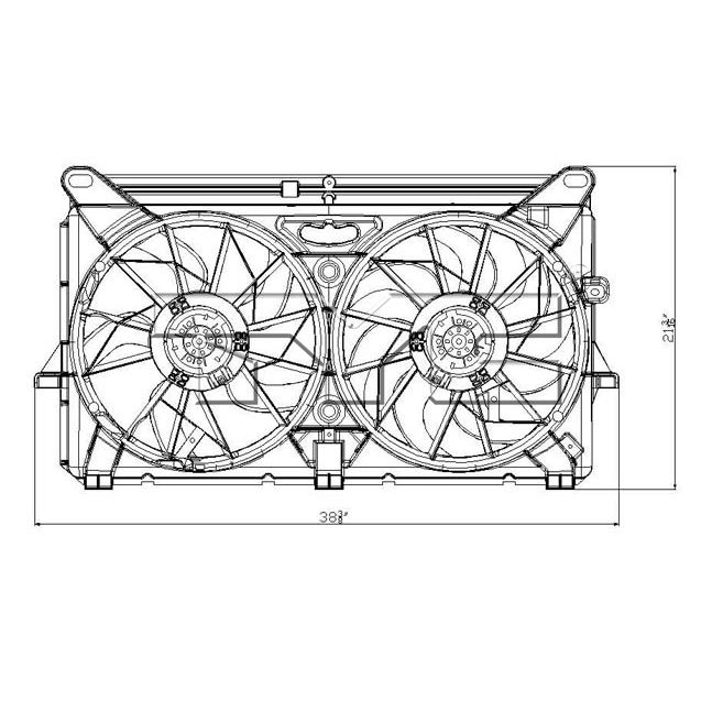 GM TRUCKS & VANS TAHOE (CHEVY) RADIATOR & A/C FAN ASSY (4.8L/5.3L)(DUAL FAN) OEM#15780788-PFM 2007-2014 PL#GM3115211