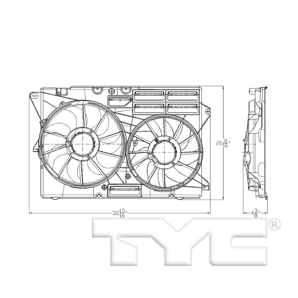 FORD TRUCKS & VANS EXPLORER POLICE UTILITY RADIATOR & A/C FAN ASSEMBLY (3.5L W/TURBO) OEM#DB5Z8C607D 2016-2019 PL#FO3115206