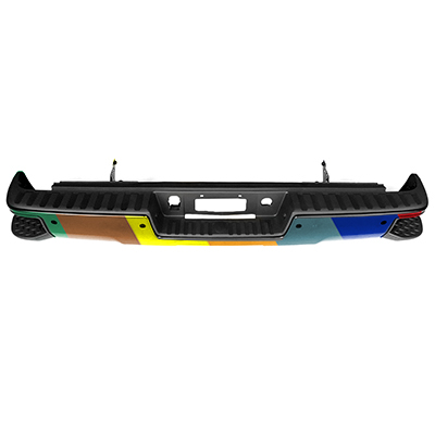 GM TRUCKS & VANS SIERRA/PU 1500 (19 OLD STYLE) REAR STEP BMP ASSY BLACK (W/SENSOR(W/CORNER STEP) OEM#23112252-PFM 2014-2019 PL#GM1103179
