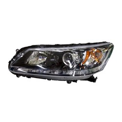 HONDA ACCORD SEDAN HEAD LAMP ASSEMBLY LEFT (Driver Side) (6 CYL)(HALOGEN)(LED DAYTIME RUNNING)**CAPA** OEM#33150T2AA11 2013-2015 PL#HO2502156C
