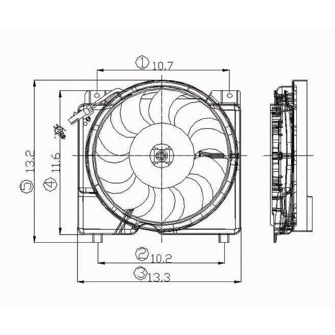 JEEP CHEROKEE COOLING FAN ASSEMBLY (LH)(4.0L)(SINGLE FAN) OEM#52028337AC 1997-2001 PL#CH3115106