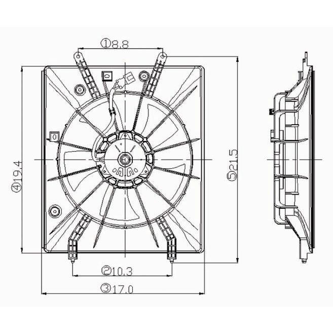 HONDA PILOT RADIATOR FAN ASSY OEM#19015PGKA01-PFM 2003-2005 PL#HO3115120