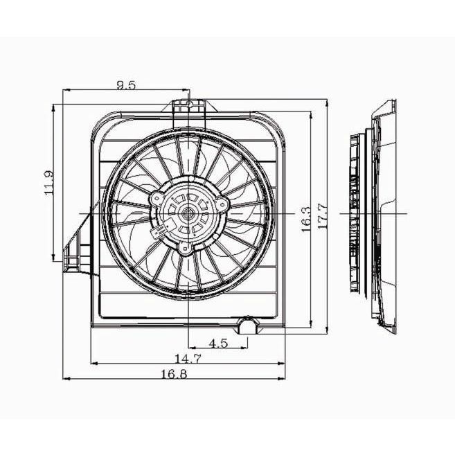 CHRYSLER TOWN & COUNTRY RADIATOR FAN ASSY LEFT (Driver Side)(TO:1/31/05) OEM#4809171AG 2001-2005 PL#CH3115123