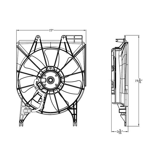 ACURA RDX A/C FAN ASSEMBLY (RH) OEM#38615RWCA01-PFM 2011-2012 PL#AC3113114
