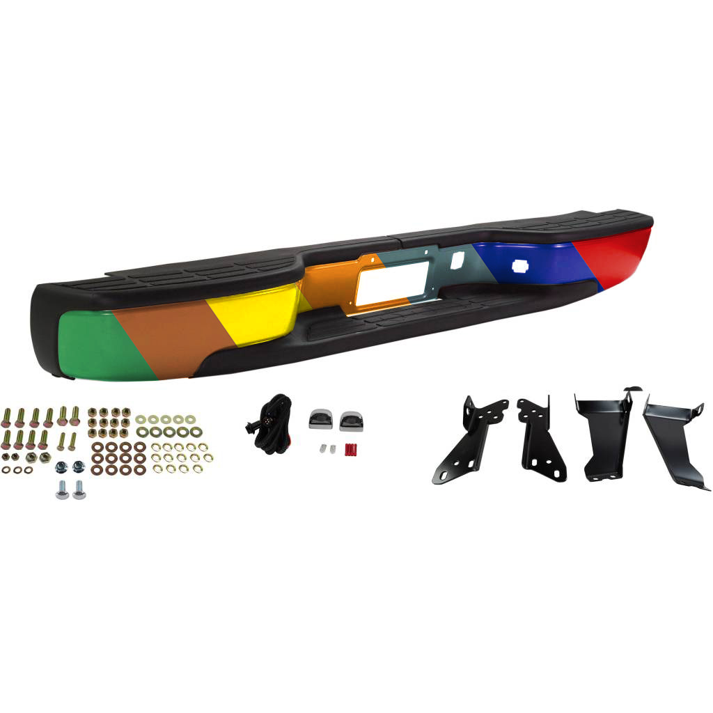 GM TRUCKS & VANS SILVERADO/PU (CHEVY) (07 OLD STYLE) REAR STEP BUMPER ASSEMBLY PTD W/MTG KIT (Fleetside)(1500/2500) OEM#88944059-PFM 1999-2007 PL#GM1103124