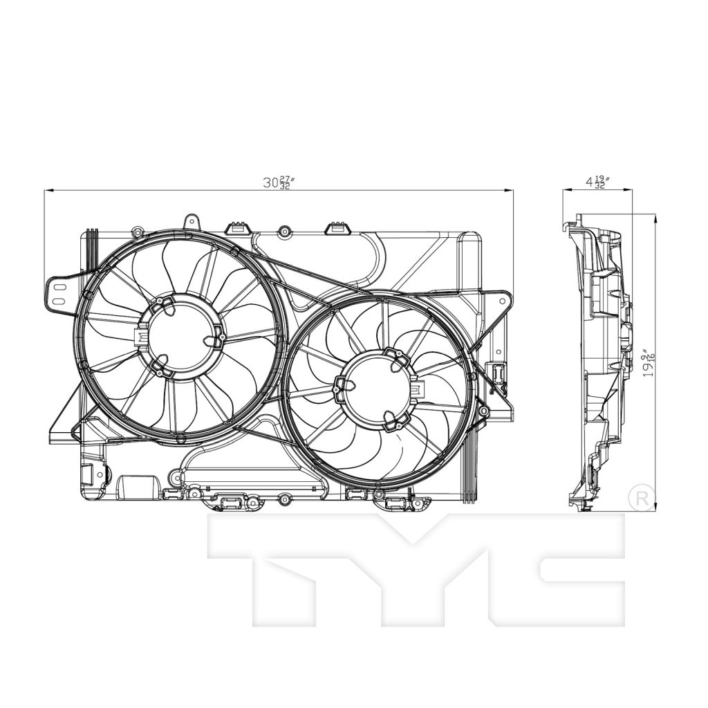 GM TRUCKS & VANS TERRAIN /TERRAIN DENALI (GMC) RADIATOR & A/C FAN ASSEMBLY 3.6L (DUAL FAN) OEM#25952783-PFM 2010-2017 PL#GM3115282