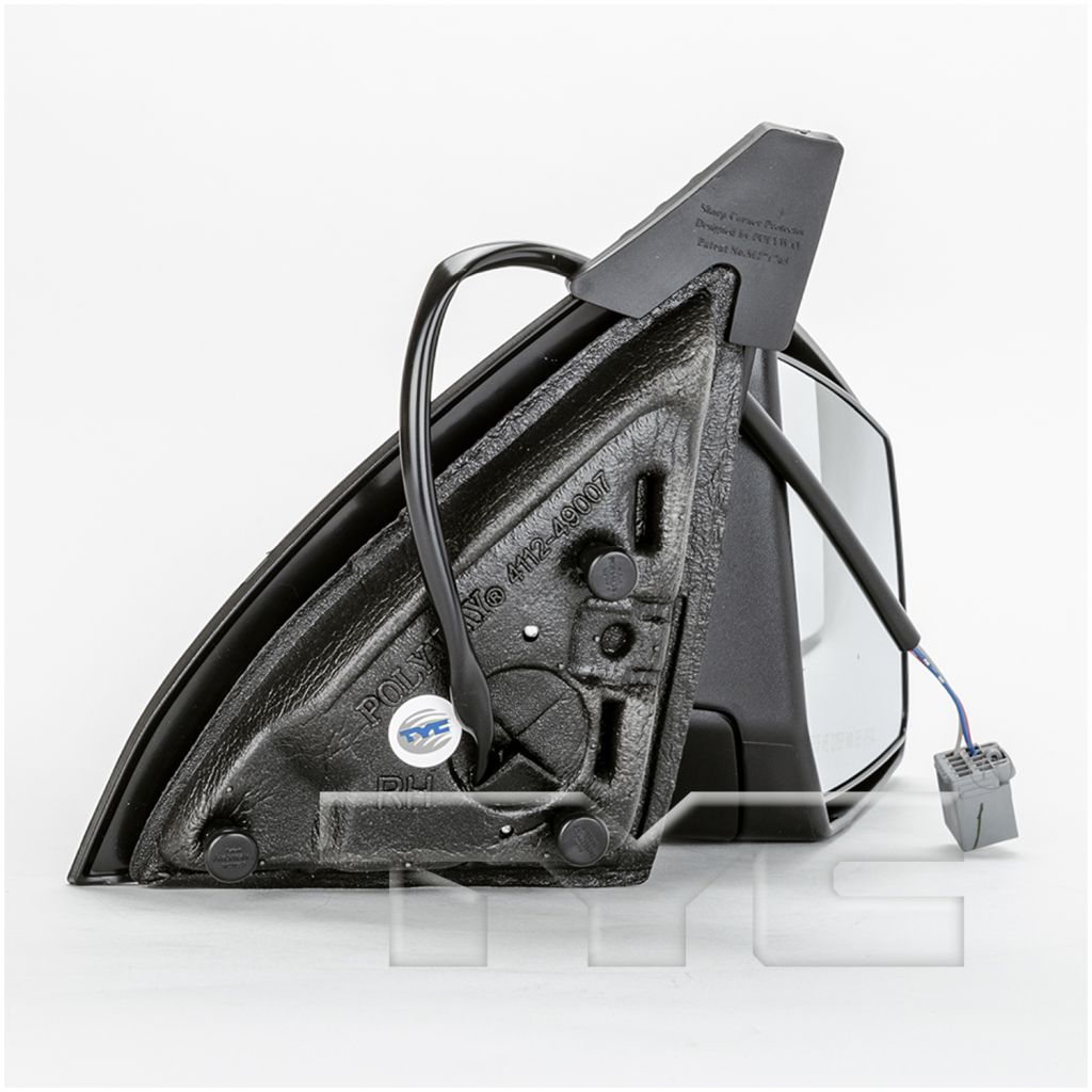 GM TRUCKS & VANS TRAVERSE DOOR MIRROR RIGHT (Passenger Side) PWR/N-HTD/M-FOLD (WO/SIGNAL)(WO/BLIND SPOT MIRROR) BLACK OEM#23453776 2009-2012 PL#GM1321388