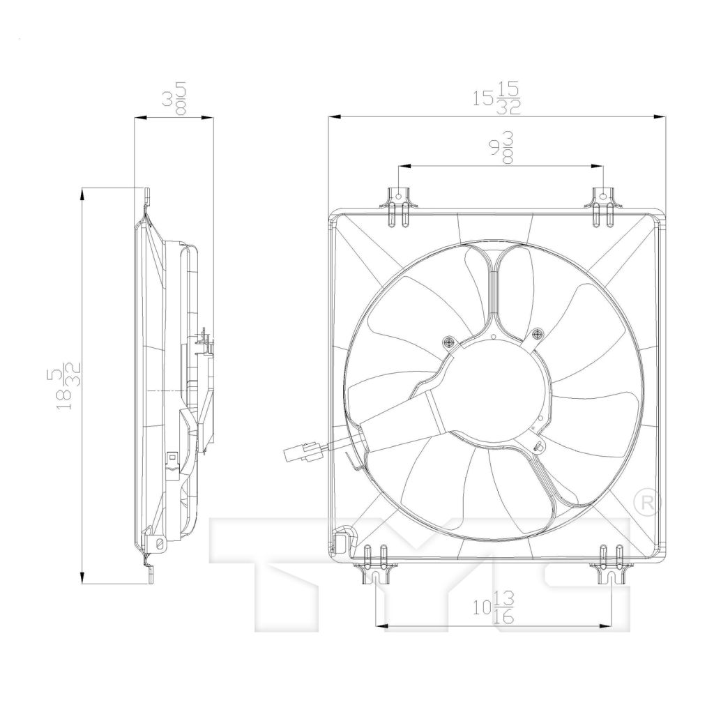 HONDA ACCORD SEDAN A/C FAN ASSEMBLY RIGHT (Passenger Side) (6 CYL) OEM#38616R70A01-PFM 2008-2012 PL#HO3113127