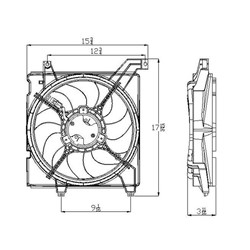 HYUNDAI TIBURON RADIATOR FAN ASSY OEM#HY3115119 2003-2006 PL#HY3115119