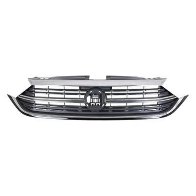 VOLKSWAGEN JETTA SEDAN (EXC GLI) GRILLE BLACK W/UPPER CHROME MLDG (WO/SPORT) **CAPA** OEM#17A853651AKLDB 2022-2024 PL#VW1200184C