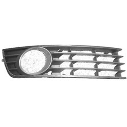 AUDI A4 SEDAN/WAGON (GEN 2) (1.8L/3.0L) FRONT BUMPER GRILLE RIGHT (Passenger Side) BLACK(OPEN VENT)(For part# 8132722) OEM#8E080768201C 2002-2005 PL#AU1039102