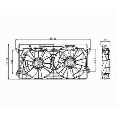 TOYOTA CELICA RADIATOR & A/C FAN ASSY (DUAL FAN) OEM#1671122060-PFM 2000-2005 PL#TO3115142