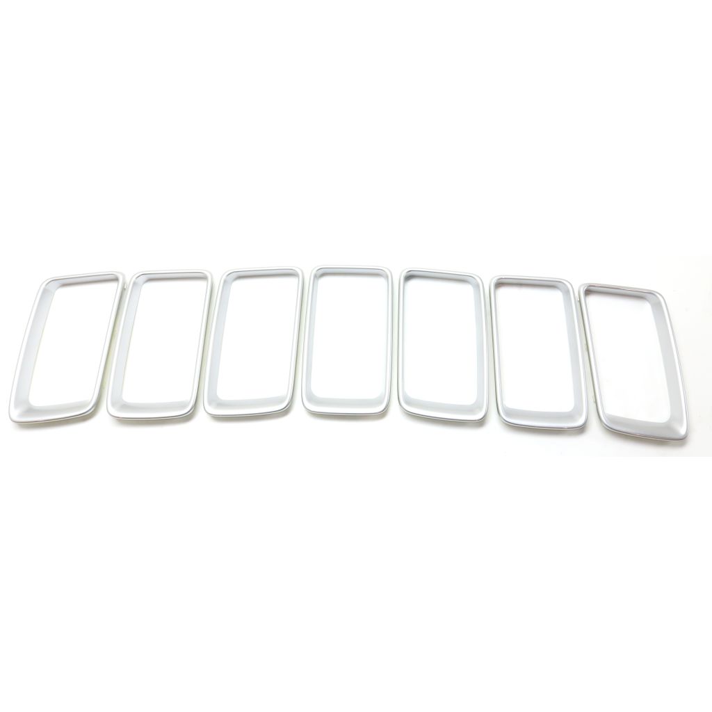 JEEP GRAND CHEROKEE GRILLE TRIM RINGS SET (7pc) SILVER (EXC 75th ED) OEM#68241344AA 2014-2016 PL#CH1210117