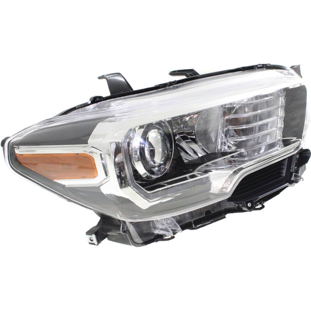 TOYOTA TACOMA HEAD LAMP ASSEMBLY RIGHT (Passenger Side) (W/LED DRL)(CHR/BLK BEZEL)**CAPA** OEM#8111004270 2016-2023 PL#TO2503244C