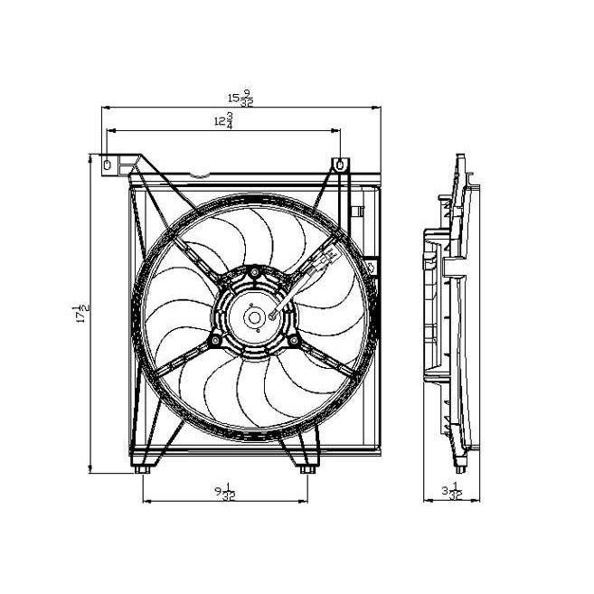 KIA SPECTRA5 HATCHBACK RADIATOR FAN ASSEMBLY (LH) OEM#253802F000 2005-2009 PL#KI3115117