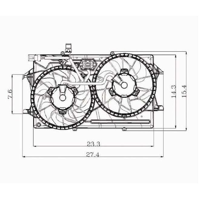 FORD FOCUS RADIATOR & A/C FAN ASSEMBLY (2.0L W/AC)(DUAL FAN) OEM#1S4Z8C607CC 2000-2002 PL#FO3115143