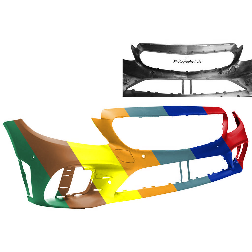 MERCEDES-BENZ C-CLASS COUPE FRONT BUMPER COVER PRIMED (C300 W/AMG)(W/ACTIVE PK ASSIST)(W/SURROUND VIEW) OEM#20588025059999 2019-2023 PL#MB1000575