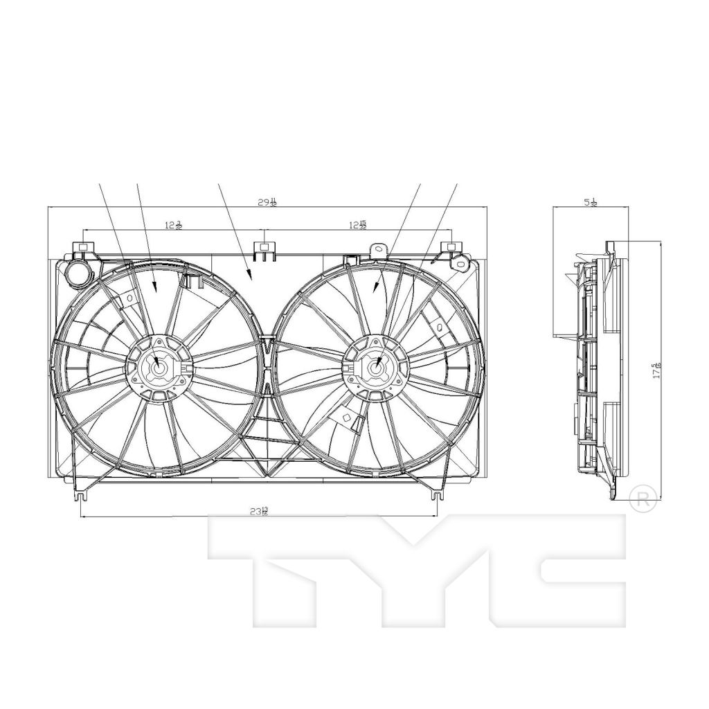 LEXUS IS 250/350 (SEDAN) RADIATOR & A/C FAN ASSEMBLY (2.5L)(DUAL FAN) OEM#1636374340-PFM 2006-2013 PL#LX3120101