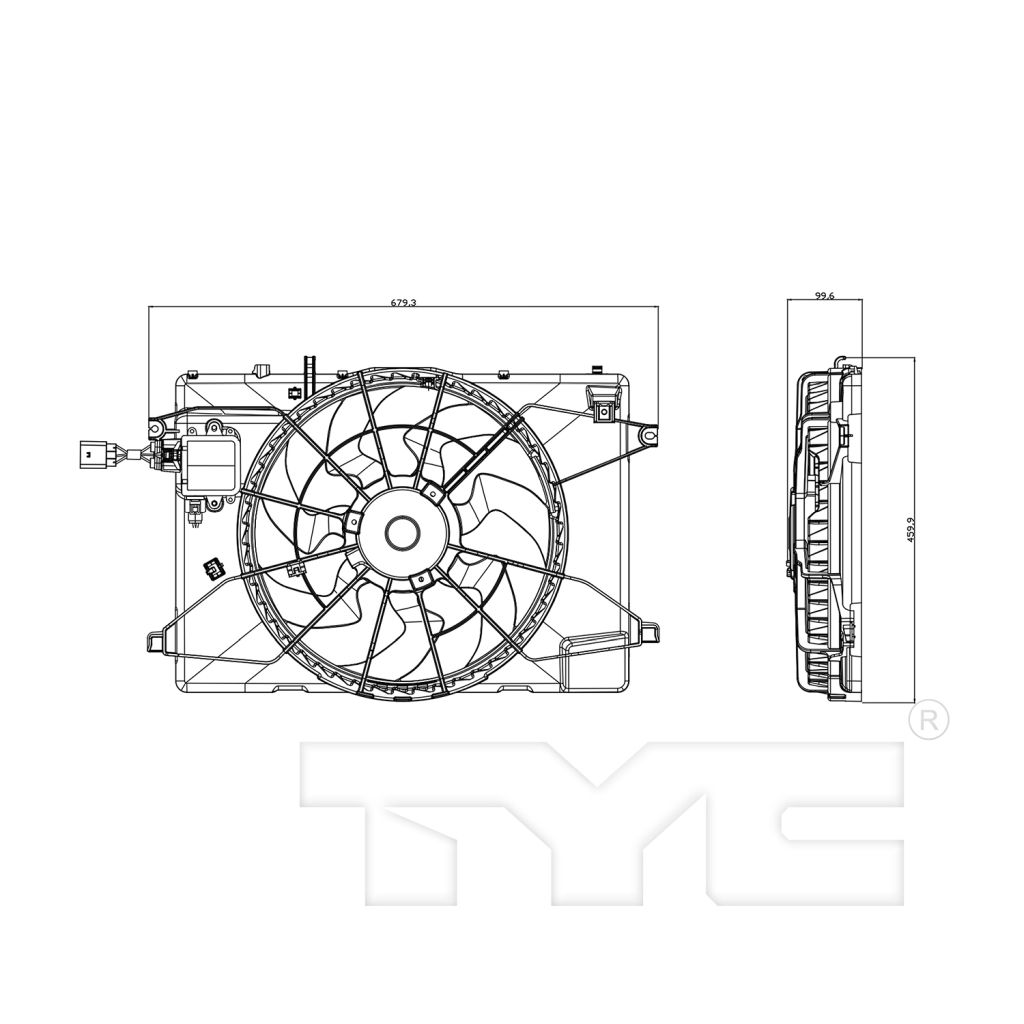 KIA NIRO PLUG-IN HYBRID RADIATOR & A/C FAN ASSY (SINGLE FAN) OEM#25380G2000 2018-2022 PL#KI3115158