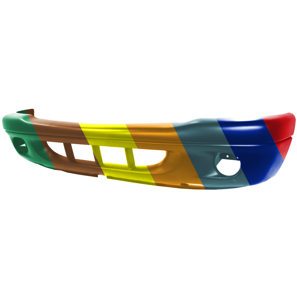 DODGE TRUCKS & VANS DAKOTA/PU FRONT BUMPER COVER PRIMED (1PC BUMPER )(W/ FOG) OEM#5083107AA 2001-2004 PL#CH1000309
