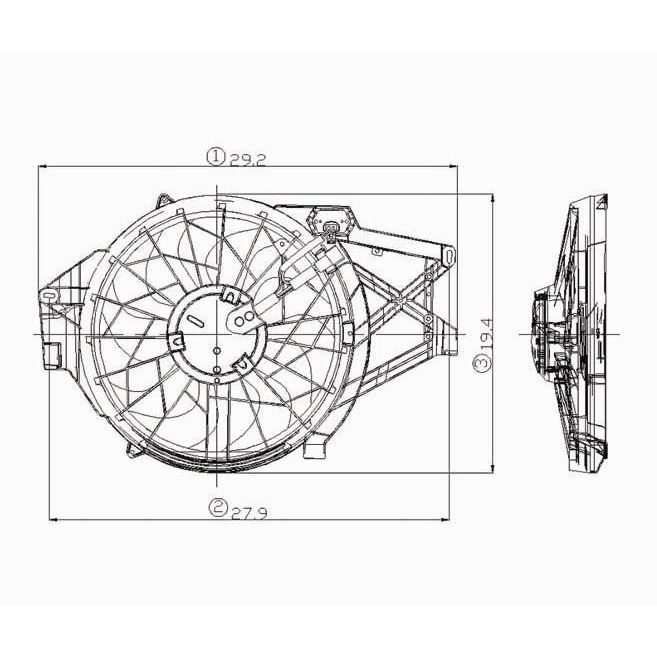 FORD MUSTANG RADIATOR & A/C FAN ASSY (4.6L)(SINGLE FAN) OEM#3R3Z8C607AA 2001-2004 PL#FO3115120