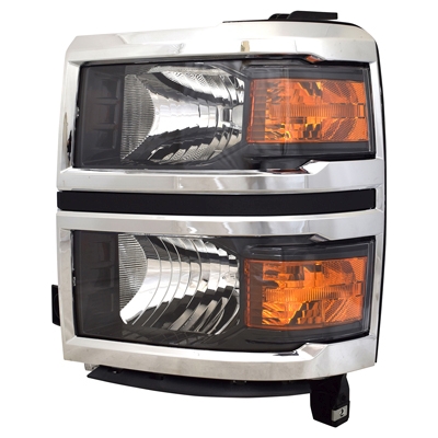 GM TRUCKS & VANS SILVERADO/PU 1500 (19 OLD STYLE) HEAD LAMP ASSY LEFT (Driver Side) (HALOGE WT/LT) OEM#84434761 2014-2015 PL#GM2502410